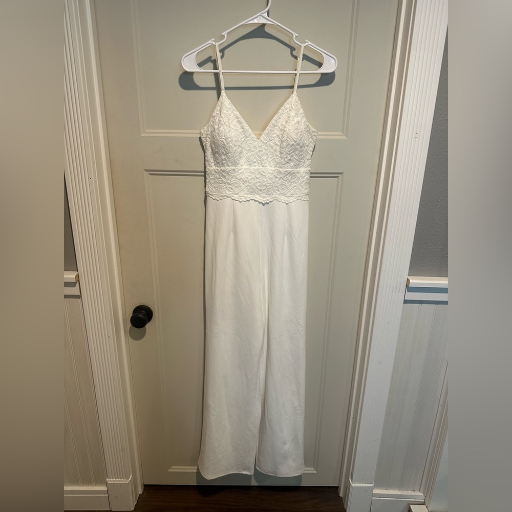 Alya White Lace Jumpsuit Lace Bridal Wedding Small